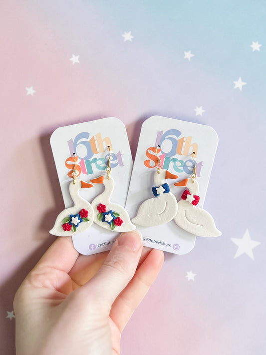 American Duckies Dangles | Handmade Polymer Clay Earrings