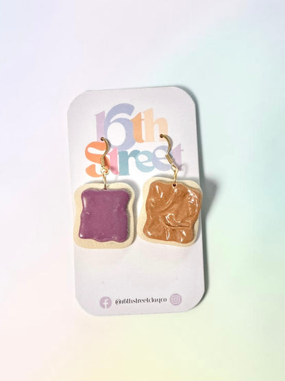 PB&J Dangles | Handmade Polymer Clay Earrings