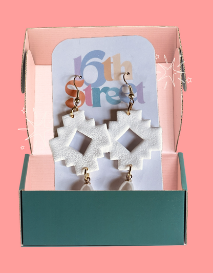 Ivory Dangles | Handmade Polymer Clay Earrings