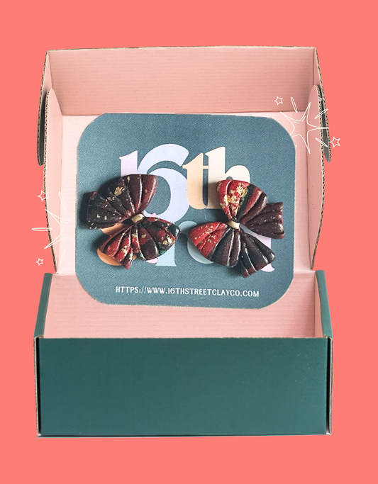 Bow Studs | Handmade Polymer Clay Earrings