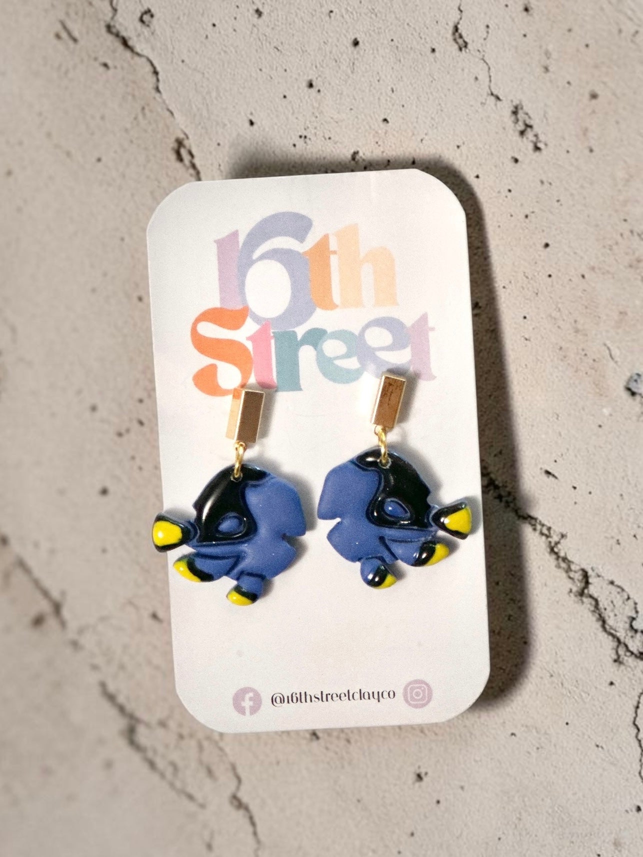 Blue Fish Dangles | Handmade Polymer Clay Earrings
