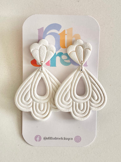 Fleur de Blanc | Handmade Polymer Clay Earrings