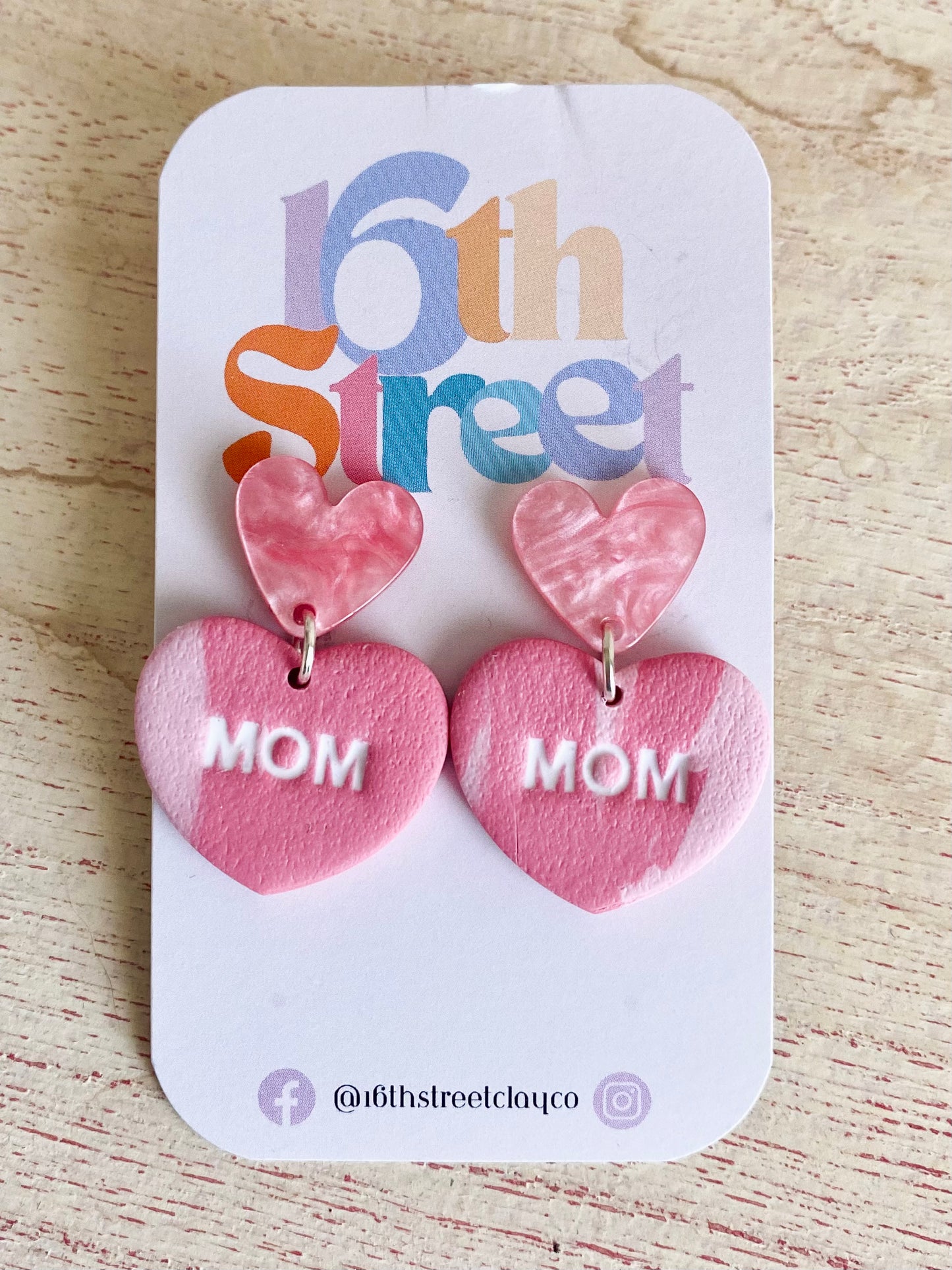 Mom Dangles | Handmade Polymer Clay Earrings