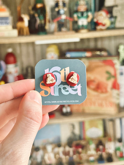 Little Hat Studs | Handmade Polymer Clay Earrings