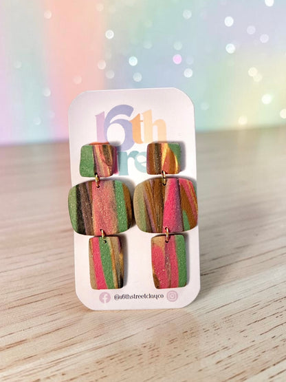Kilimanjaro Dangles | Handmade Polymer Clay Earrings