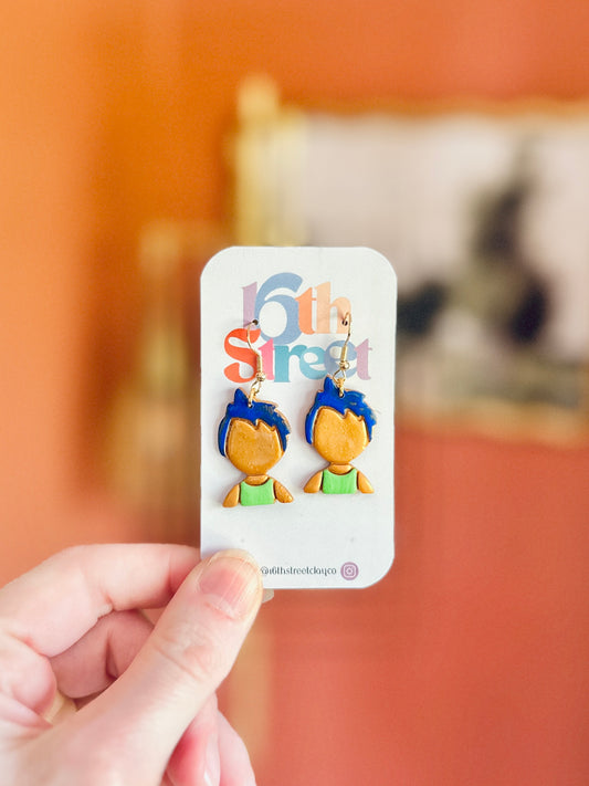 Happy Girl Dangles | Handmade Polymer Clay Earrings