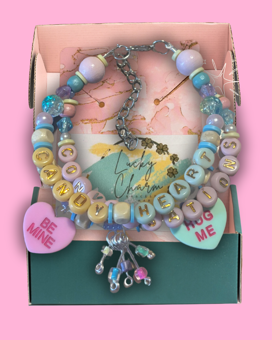 “Candy Heart Conversations’’ - Friendship Bracelet by Lucky Charm Jewelry