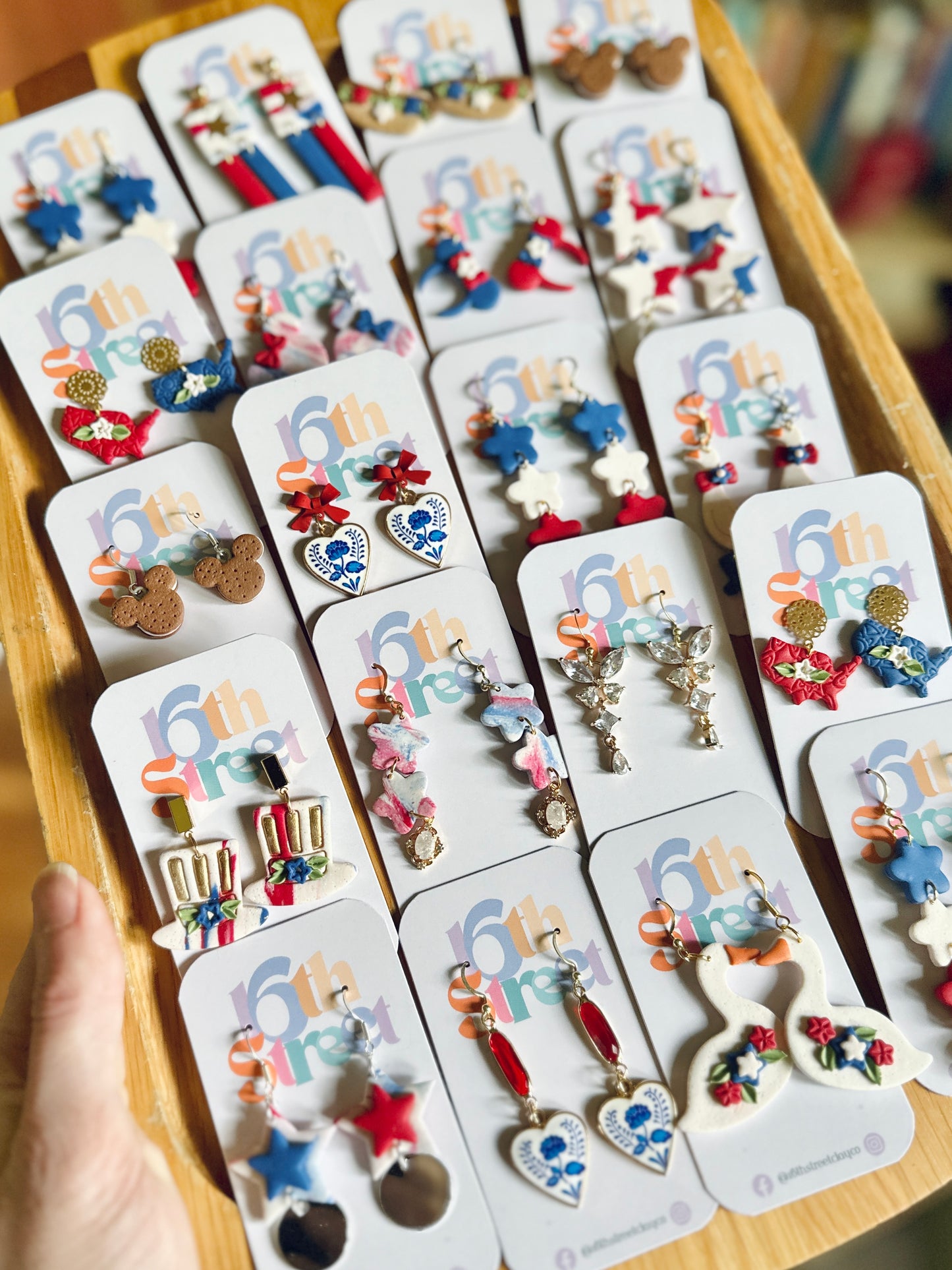 American Star Dangles | Handmade Polymer Clay Earrings