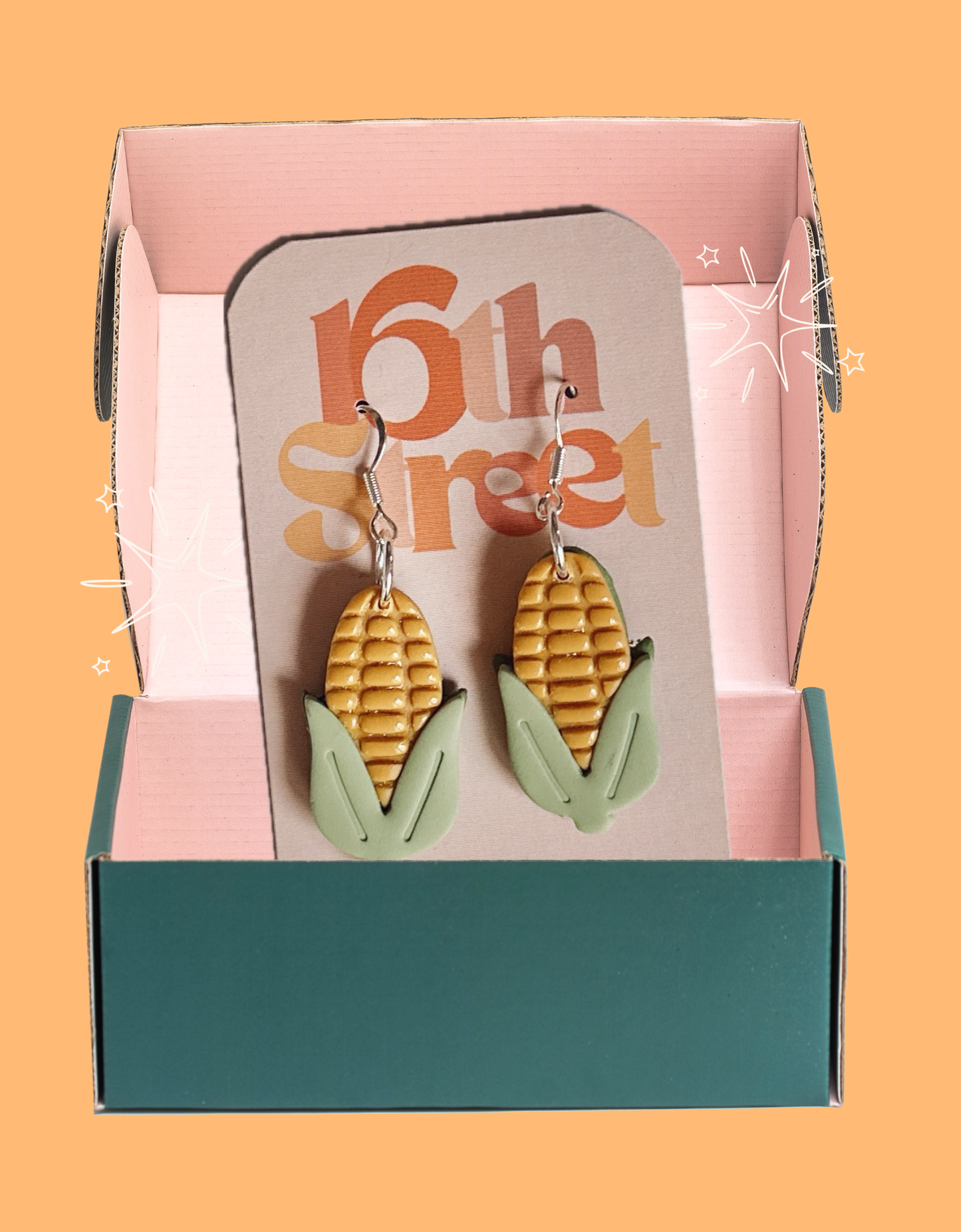 Corn Dangles | Handmade Polymer Clay Earrings