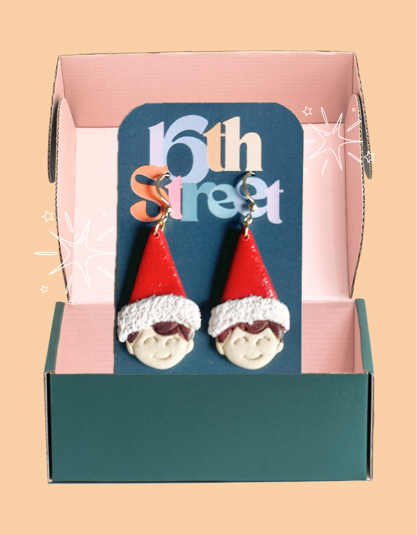 Elf Buddy Dangles | Handmade Polymer Clay Earrings