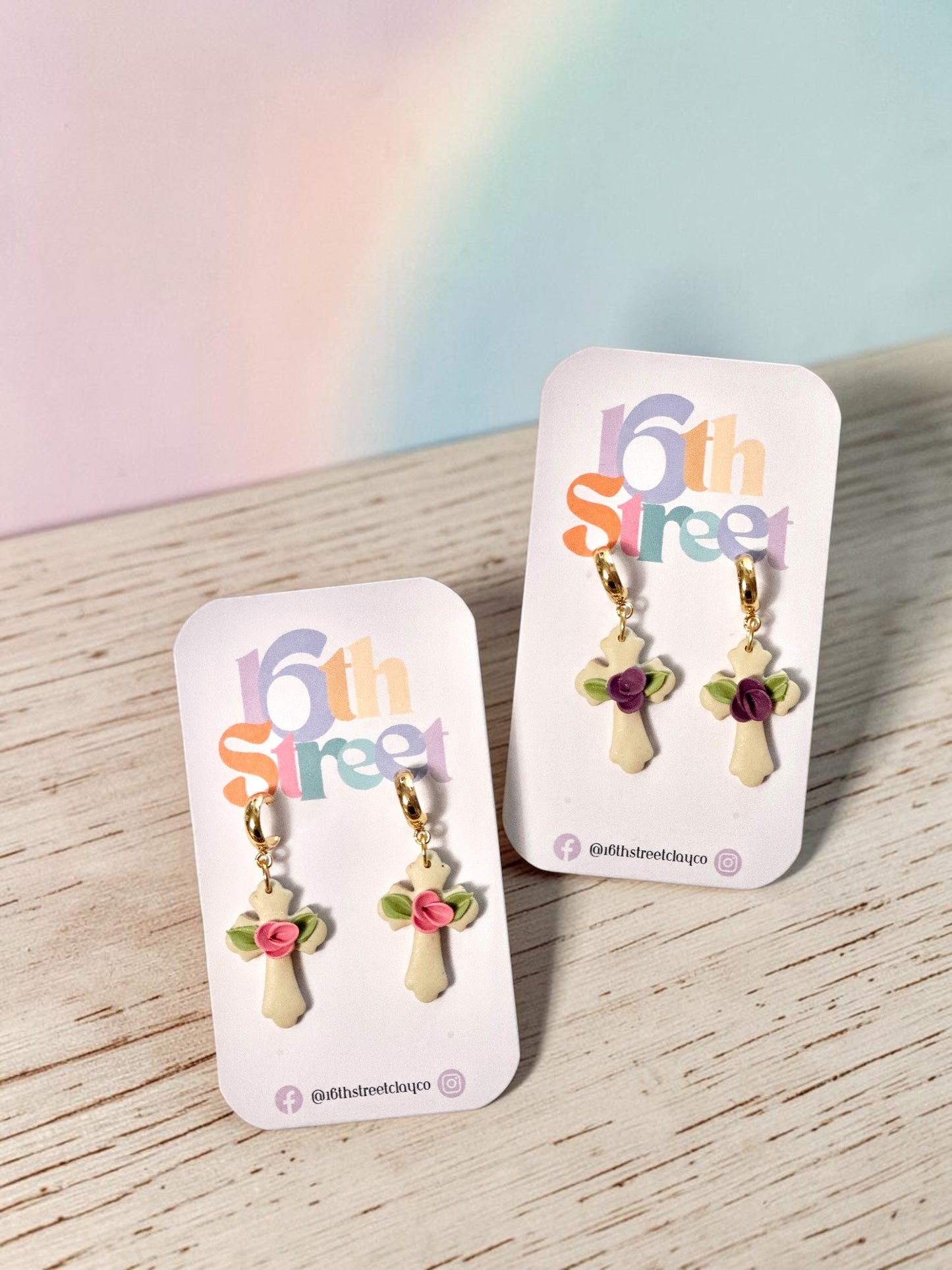 Assorted Cross Dangles | Handmade Polymer Clay Earrings