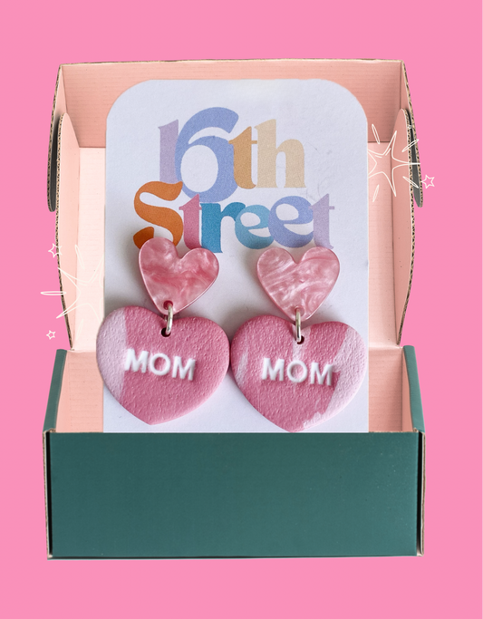 Mom Dangles | Handmade Polymer Clay Earrings