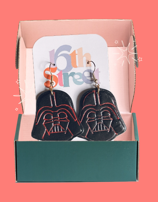 Dark Suit Dangles | Handmade Polymer Clay Earrings