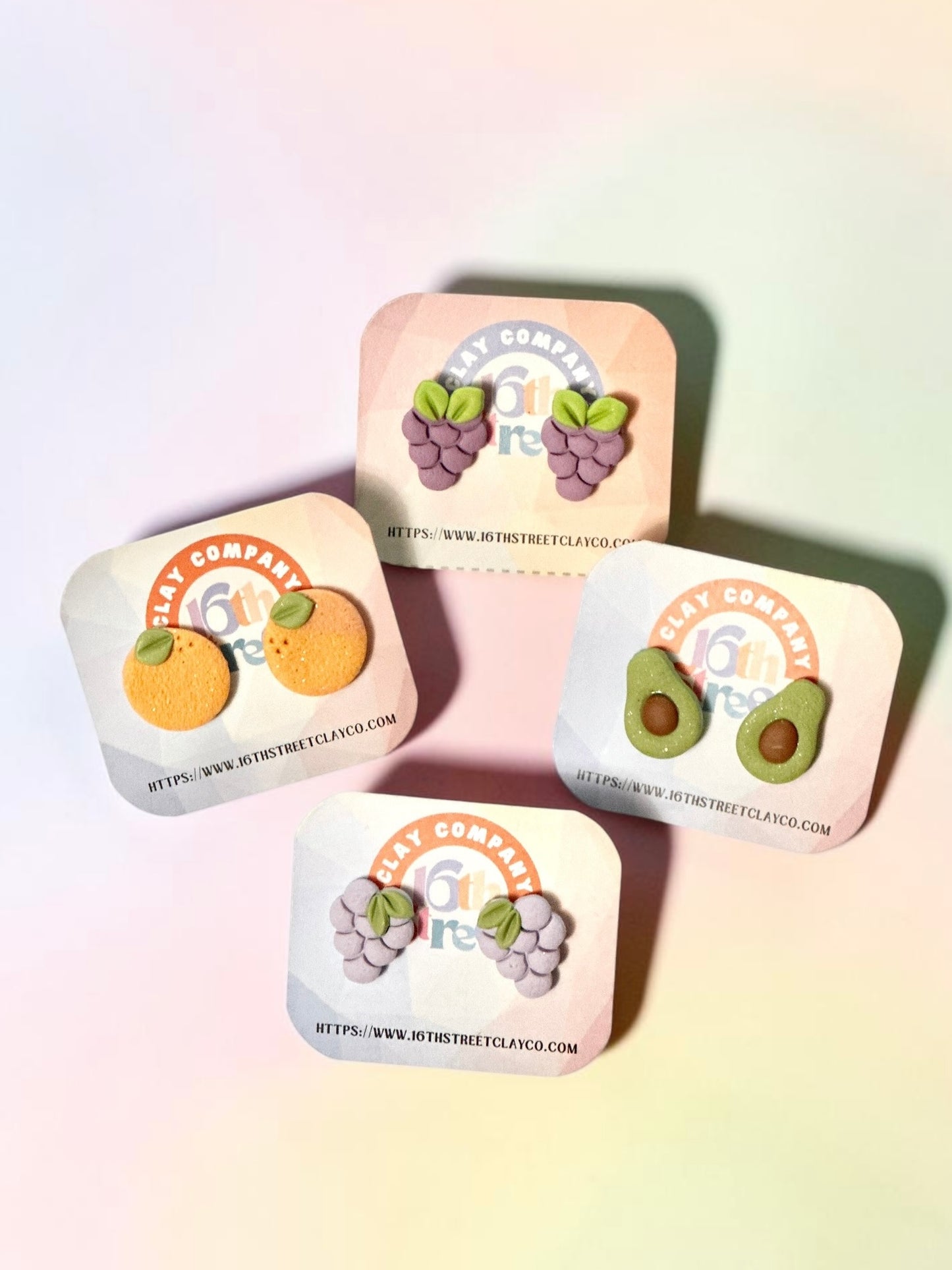 Assorted Fruity Studs | Handmade Polymer Clay Earrings