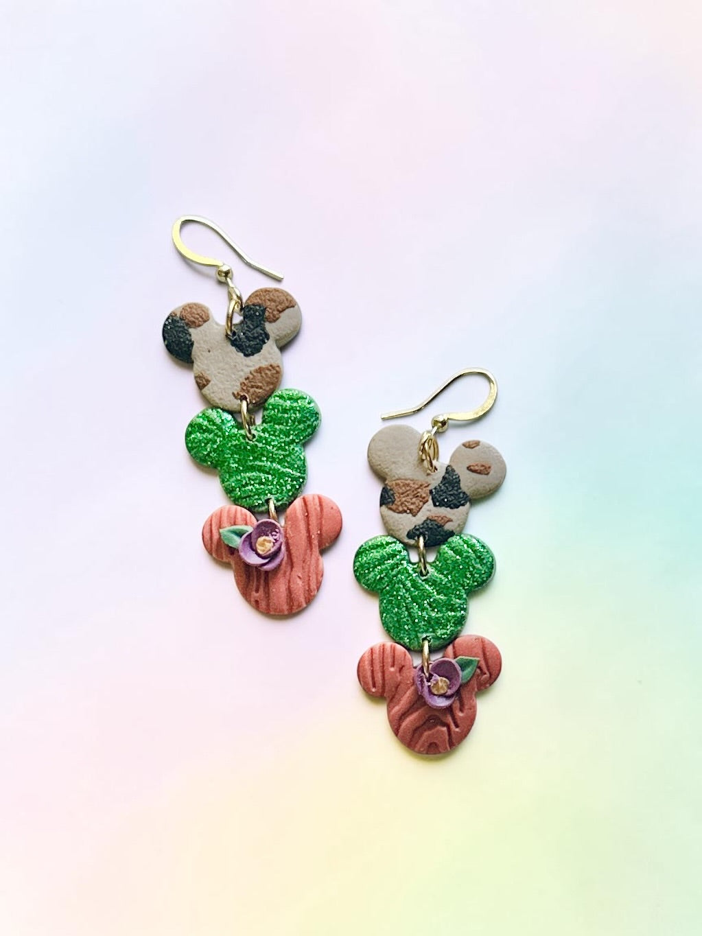 Safari Trio Dangles | Handmade Polymer Clay Earrings