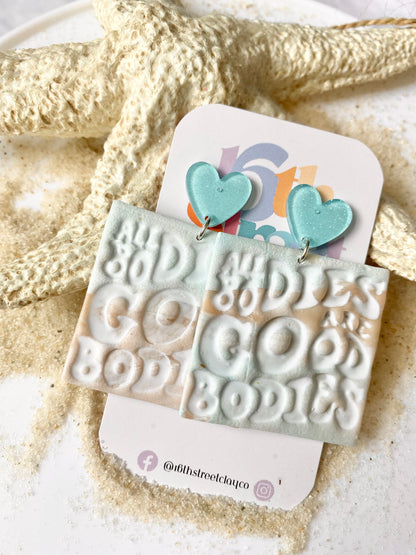 All Bodies are Good Bodies Dangles | Body Positive Handmade Polymer Clay Dangle Earrings