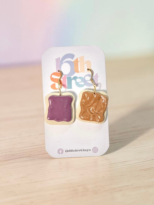 PB&J Dangles | Handmade Polymer Clay Earrings