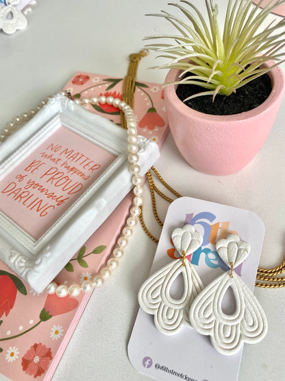 Fleur de Blanc | Handmade Polymer Clay Earrings