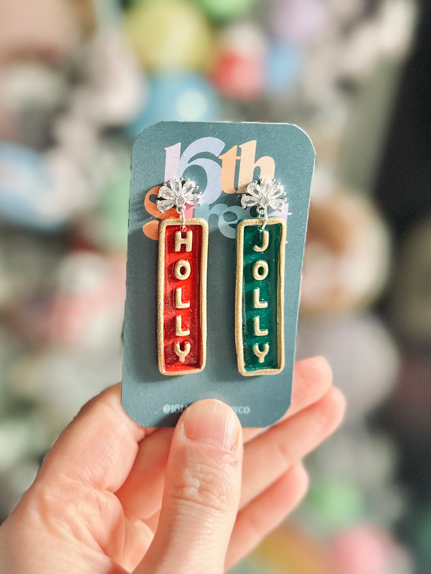 Holly Jolly Dangles | Handmade Polymer Clay Earrings