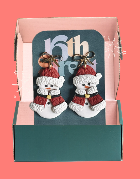 A Walk In the Park Snow Gal Dangles | Handmade Polymer Clay Earrings