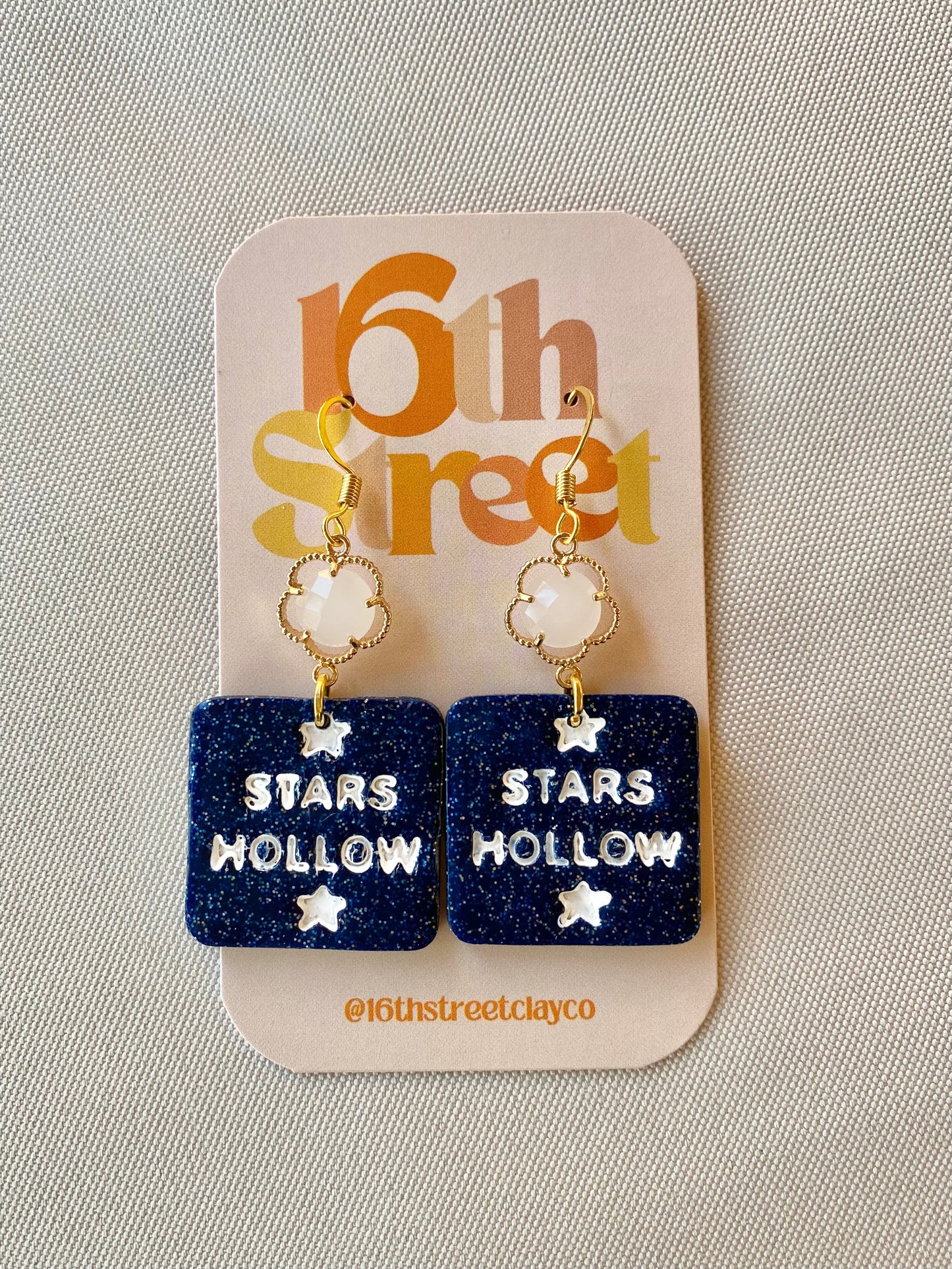 Assorted Stars Hollow Dangles | Handmade Polymer Clay Earrings