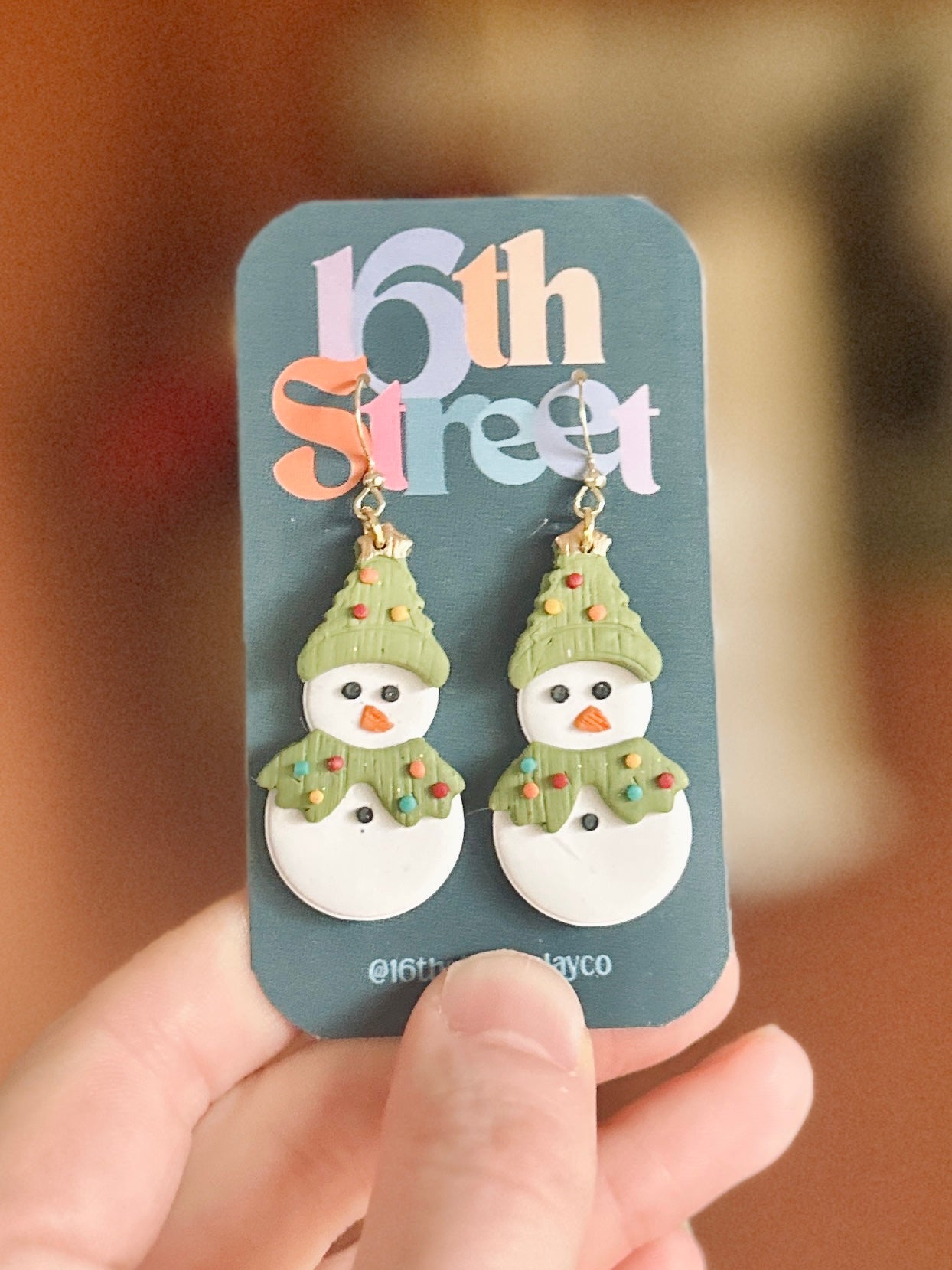 Oh Christmas Man Dangles | Handmade Polymer Clay Earrings