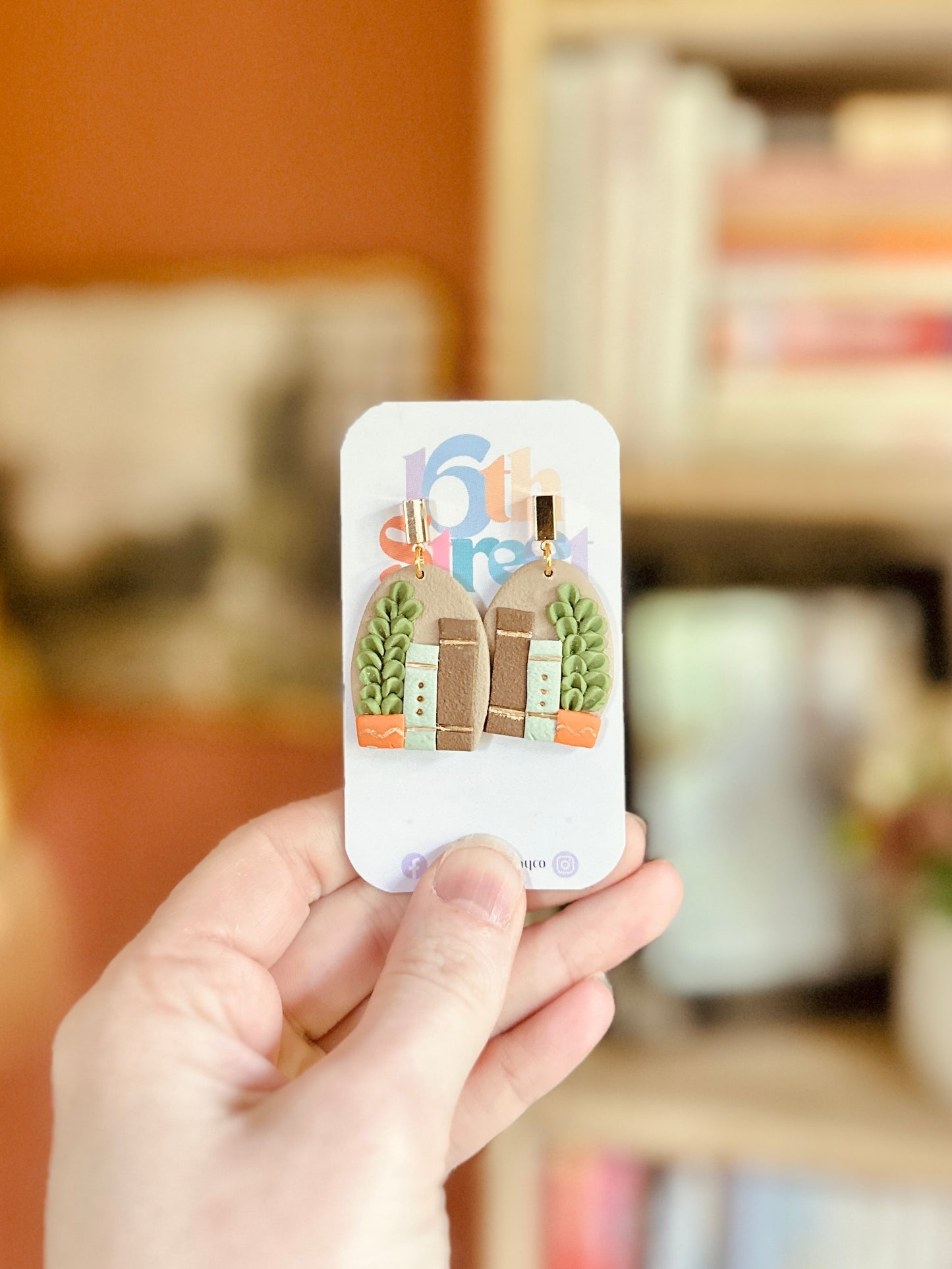 Grandpa’s Study Dangles | Handmade Polymer Clay Earrings