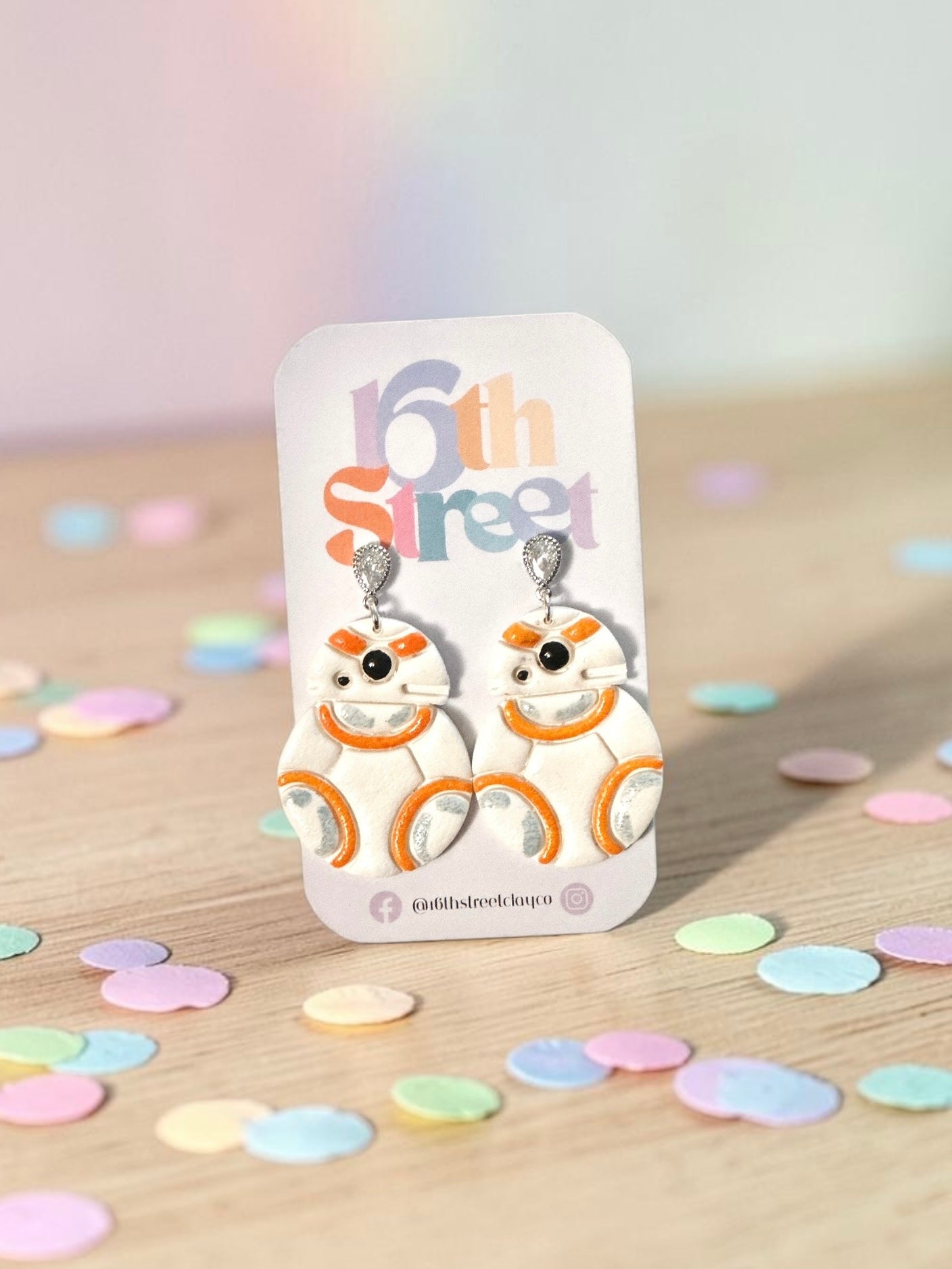 Cutie Robot Dangles | Handmade Polymer Clay Earrings