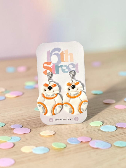 Cutie Robot Dangles | Handmade Polymer Clay Earrings