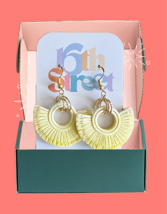 Sunny Macrame | Handmade Polymer Clay Earrings