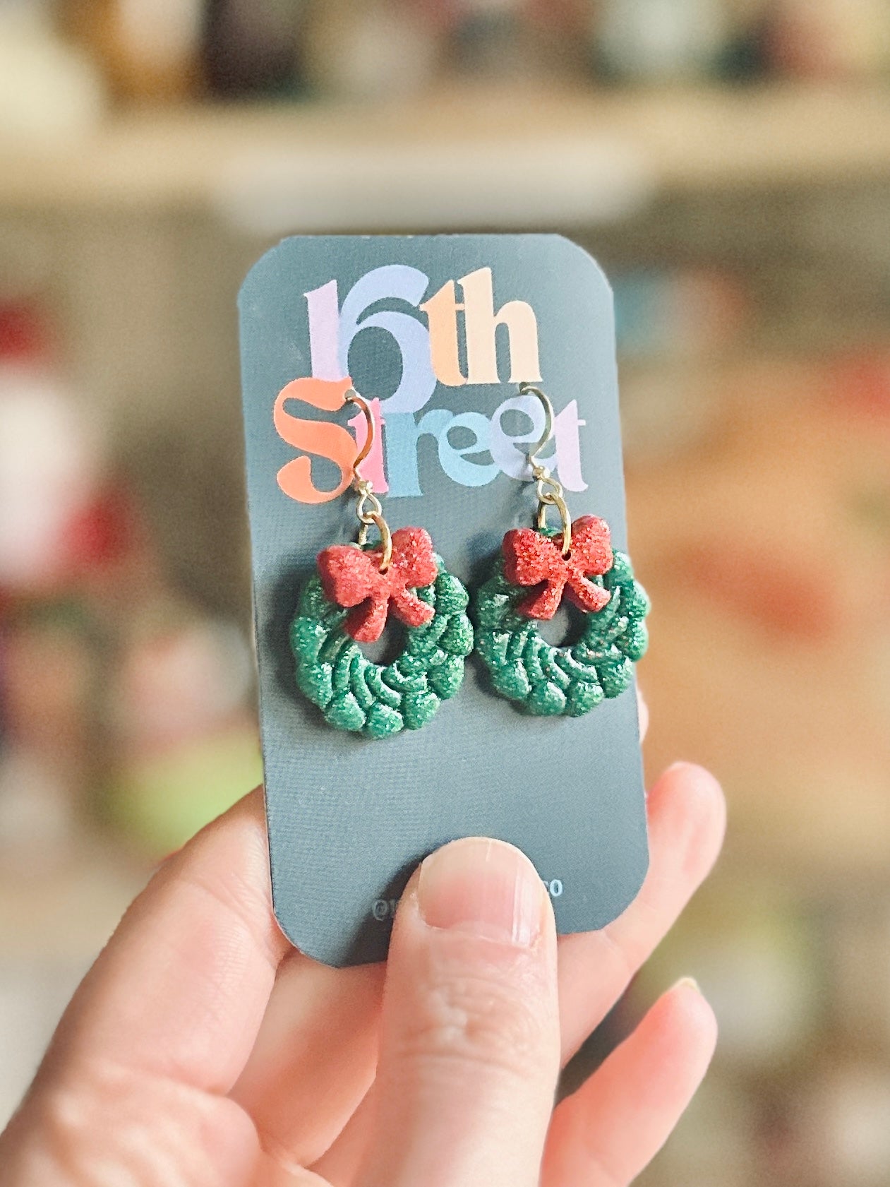 Wreath Dangles | Handmade Polymer Clay Earrings