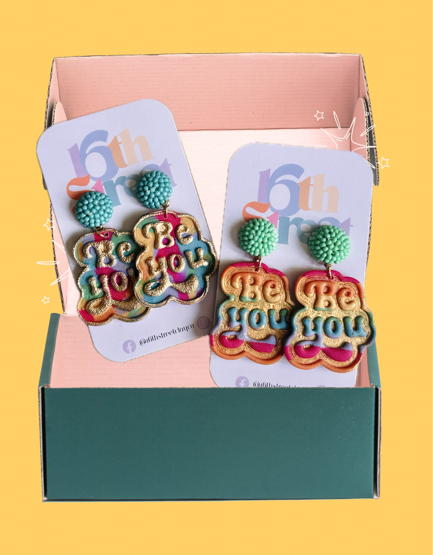 “Be You” Dangles | Handmade Polymer Clay Earrings