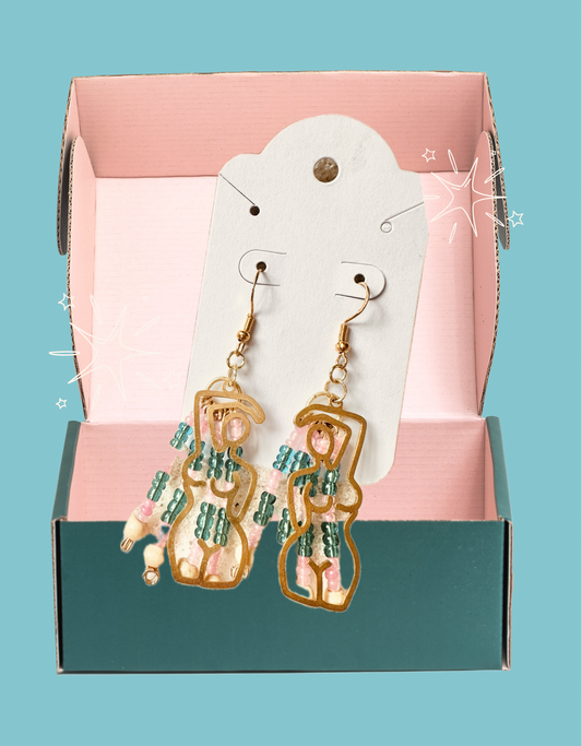 Body Silhouette Earrings 2 | Body Positive Handmade Polymer Clay Dangle Earrings