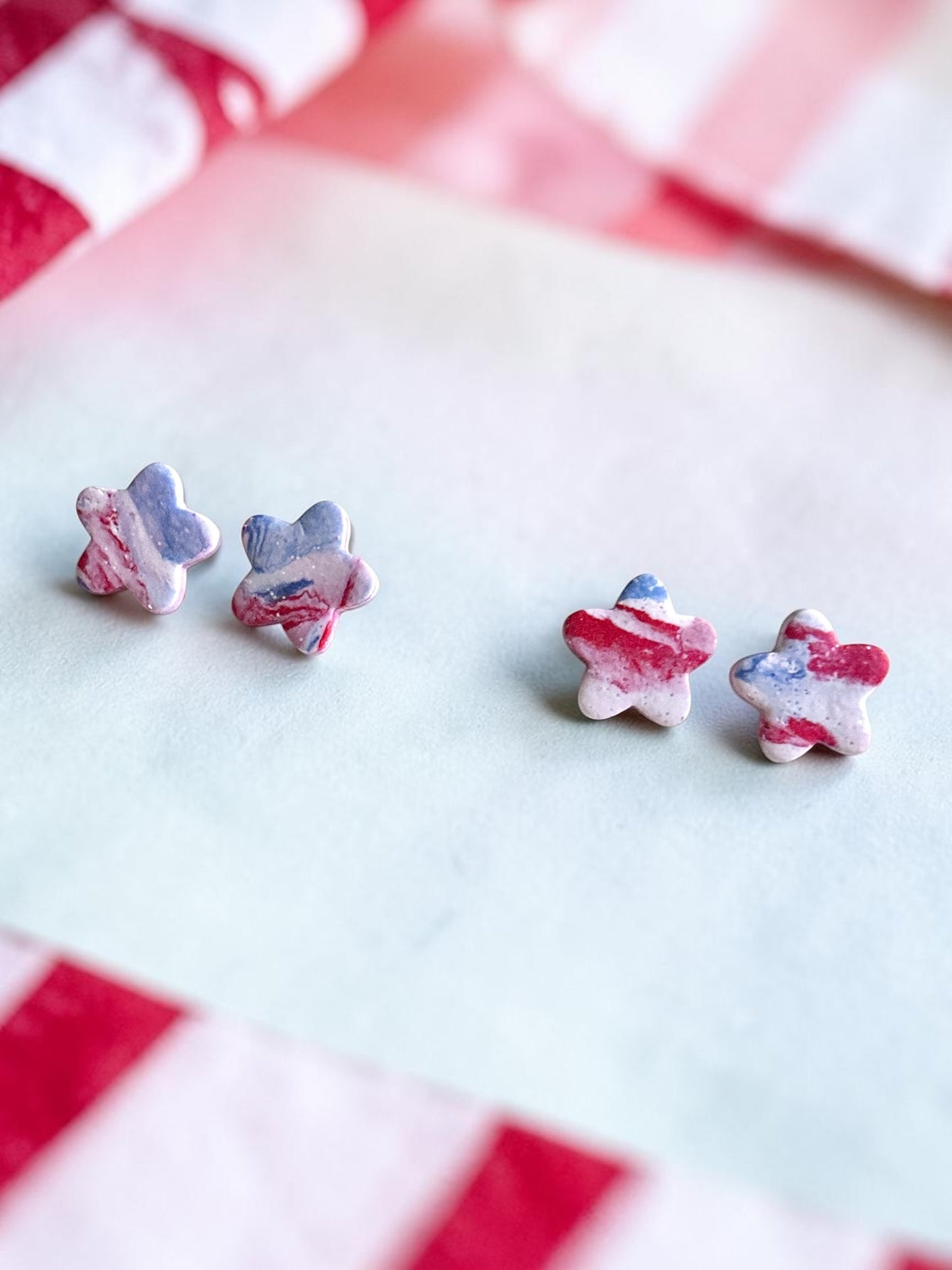Star Spangled Studs | Handmade Polymer Clay Earrings