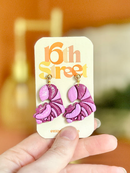 Pink Cat Dangles | Handmade Polymer Clay Earrings