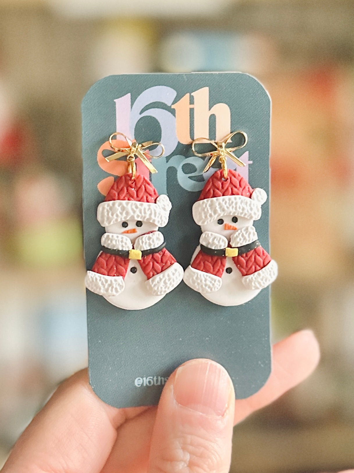 A Walk In the Park Snow Gal Dangles | Handmade Polymer Clay Earrings