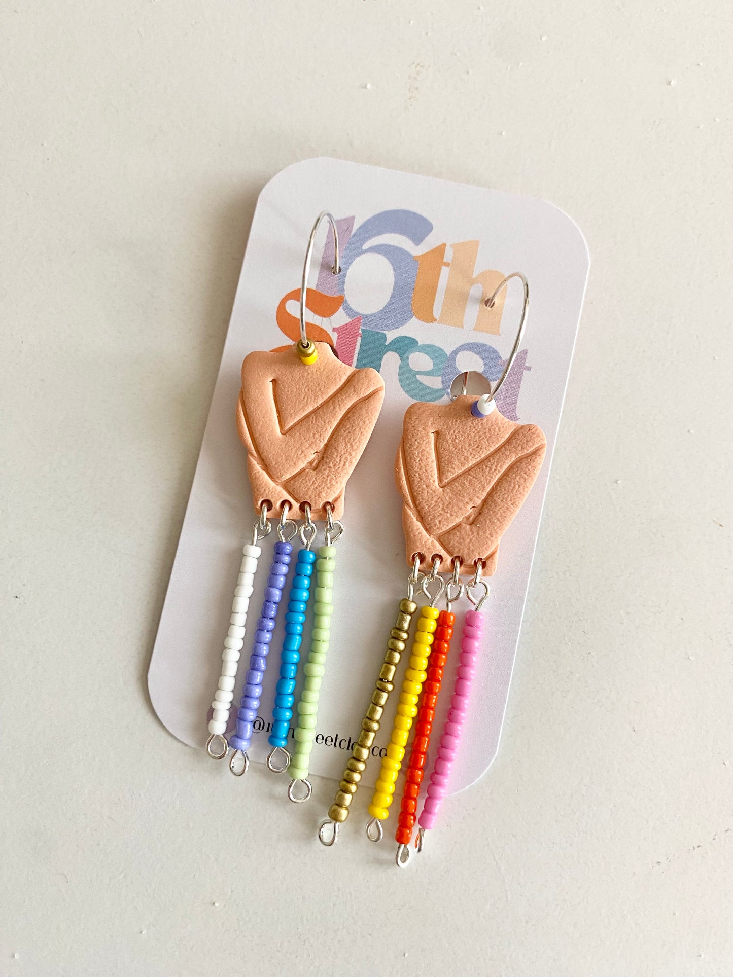 Rainbow Self Love Dangles | Body Positive Handmade Polymer Clay Dangle Earrings