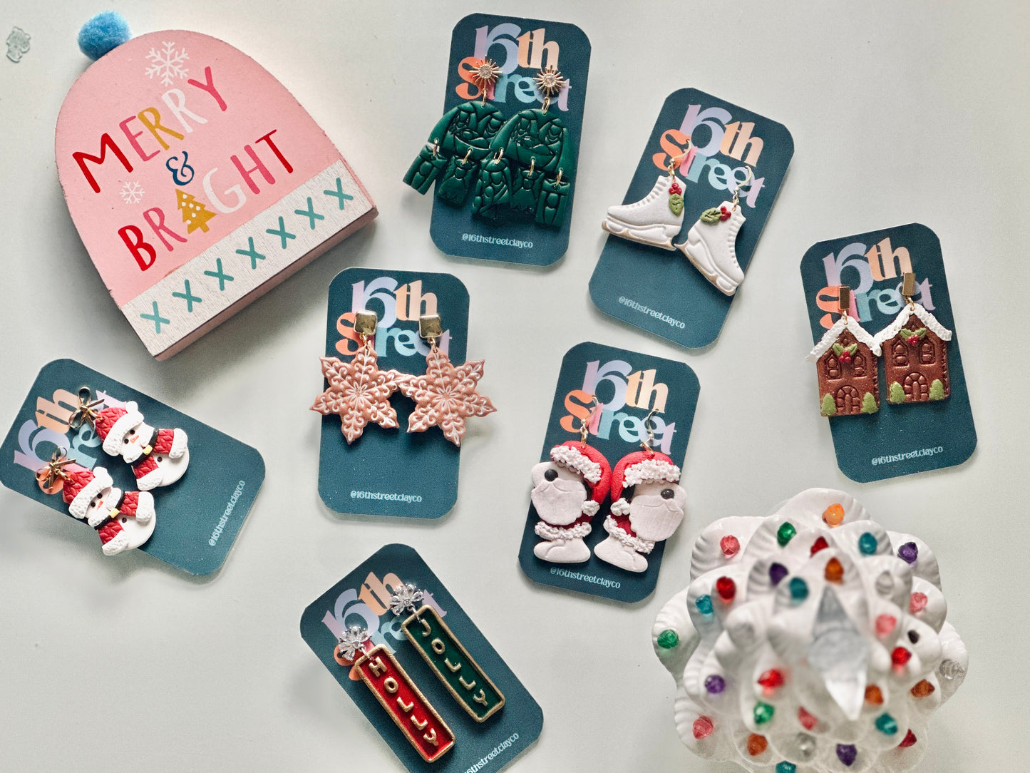 A Walk In the Park Snow Gal Dangles | Handmade Polymer Clay Earrings