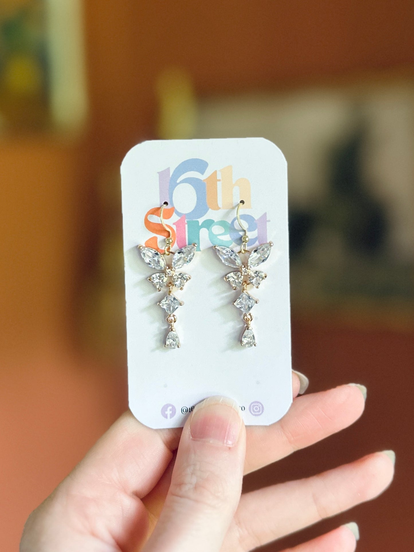 Blue Butterfly Dangles | Metal Earrings