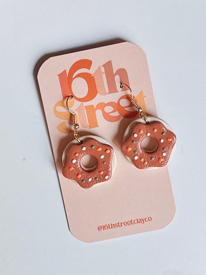 Autumn Donut Dangles | Handmade Polymer Clay Earrings