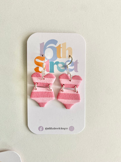 Mini Pink Bikini | Body Positive Handmade Polymer Clay Dangle Earrings