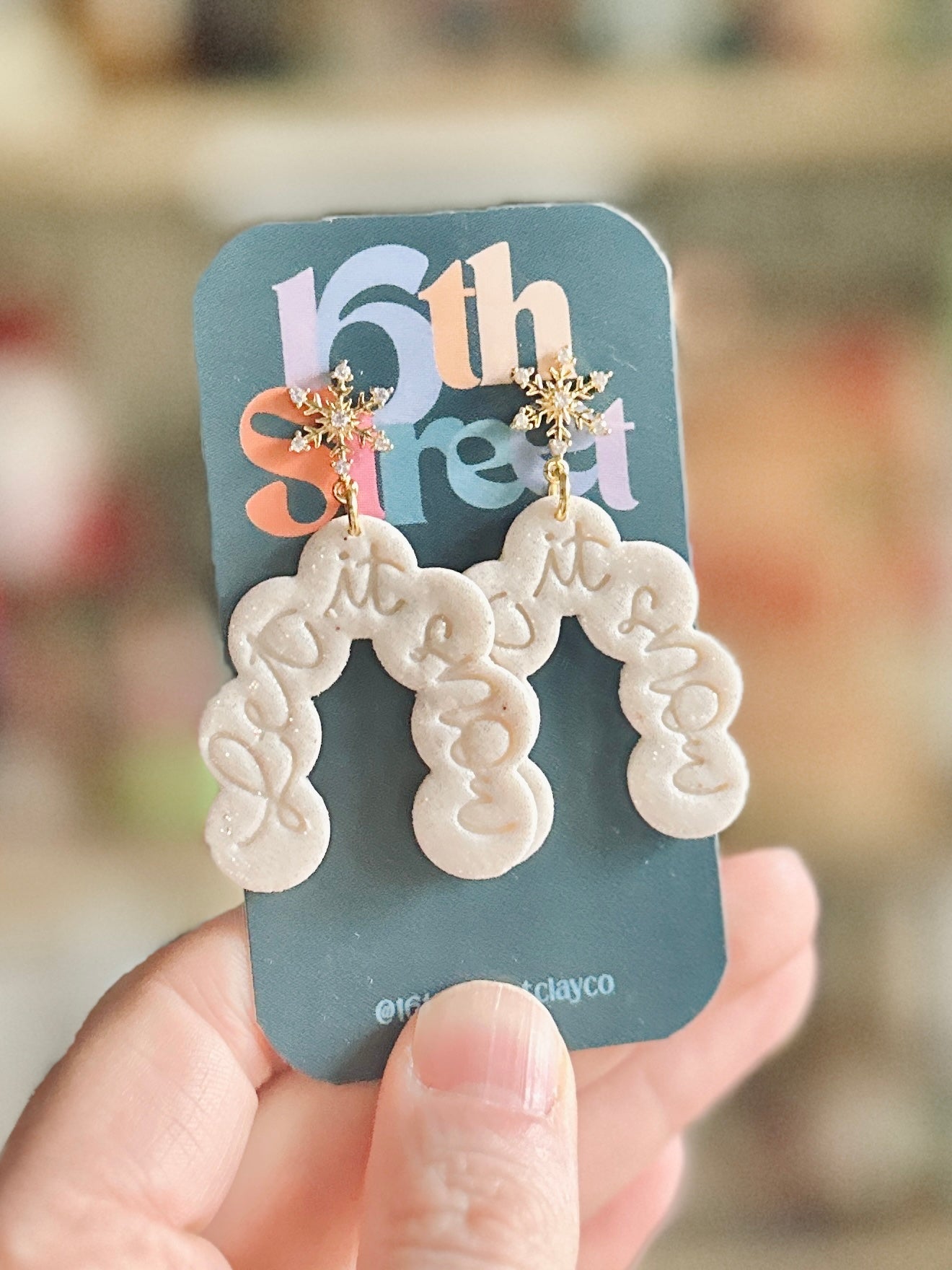 Let it Snow Dangles | Handmade Polymer Clay Earrings