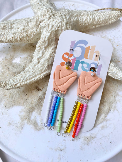 Rainbow Self Love Dangles | Body Positive Handmade Polymer Clay Dangle Earrings