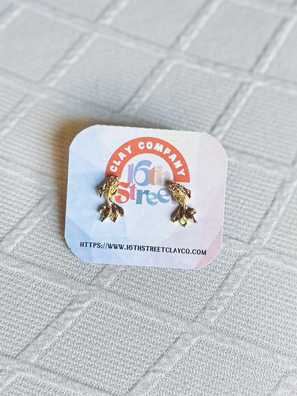 Beta Fish Studs | Metal Earrings