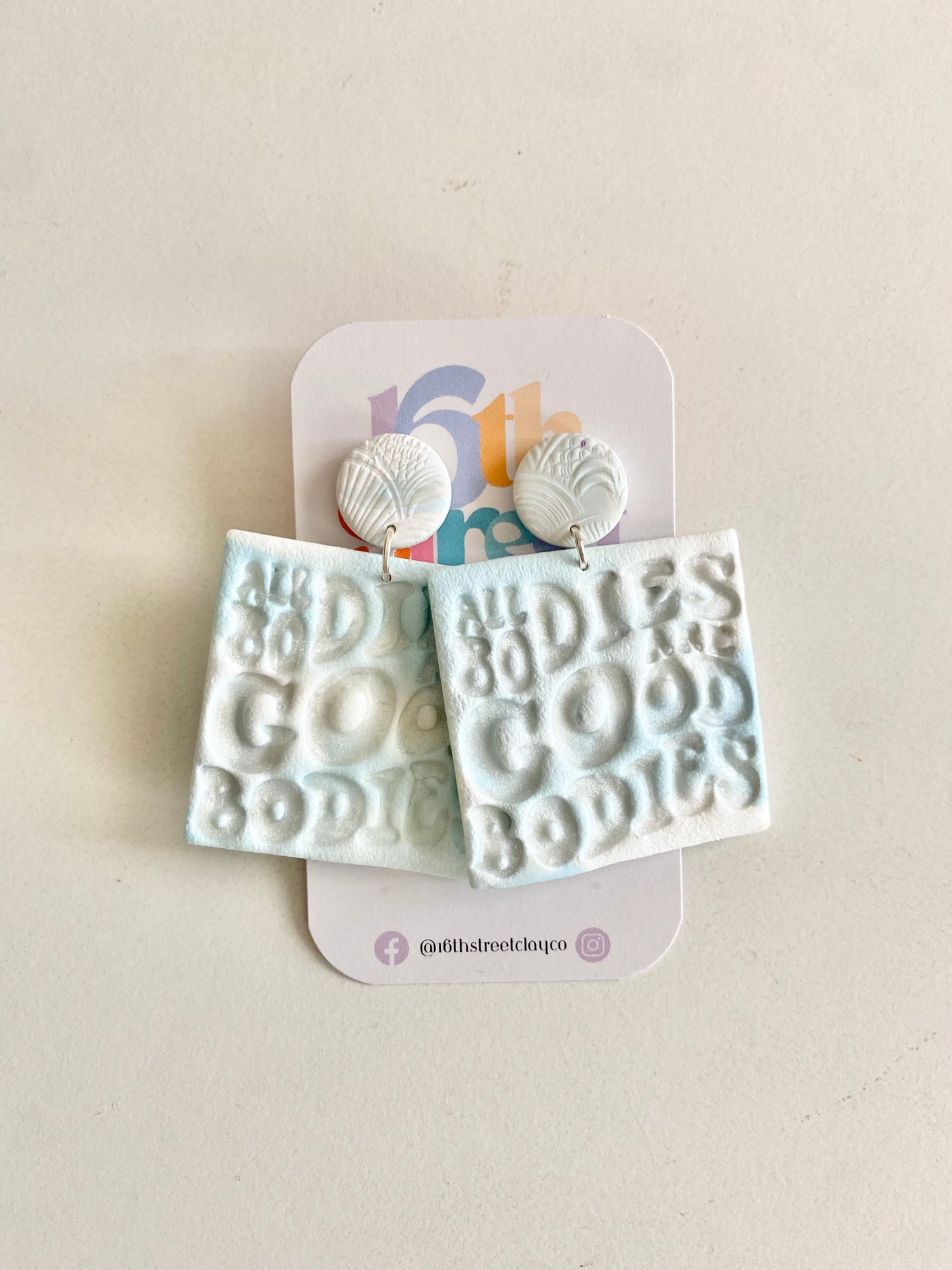 All Bodies are Good Bodies Dangles | Body Positive Handmade Polymer Clay Dangle Earrings