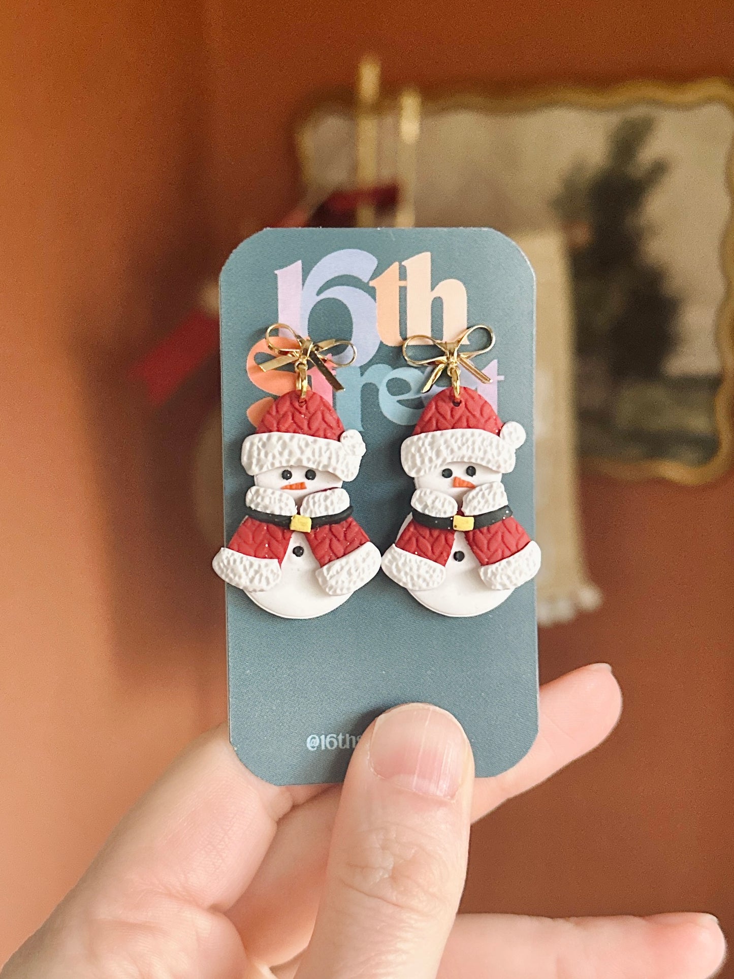 A Walk In the Park Snow Gal Dangles | Handmade Polymer Clay Earrings