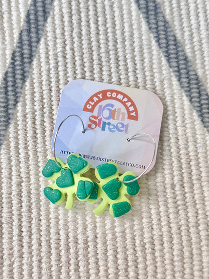 Clover Dangle Earrings | Handmade Polymer Clay Earrings