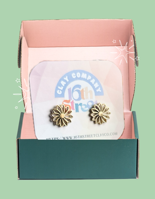 Gold Daisy Mini Stud Earrings | Metal Stud Earrings