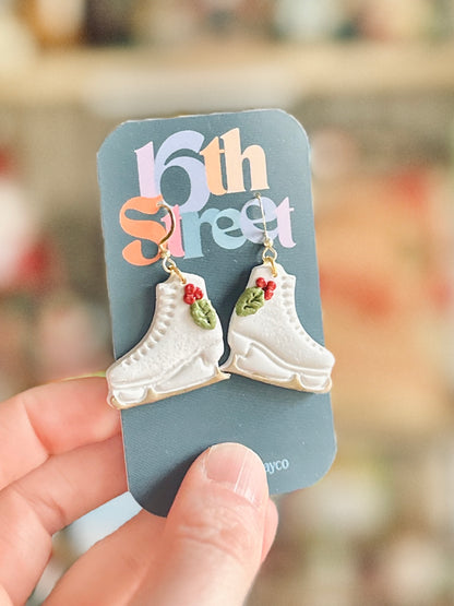 Floral Skates Dangles | Handmade Polymer Clay Earrings