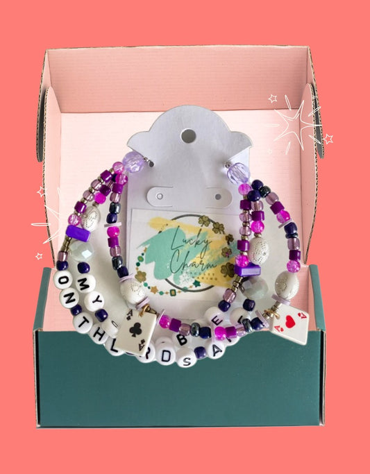 LARGE “My Cards are on the Table” Friendship Bracelet | Lucky Charm Jewelry Making